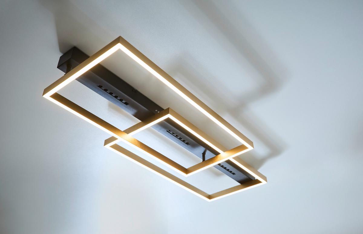 Stropna Led-svetilka Luffy, S Sijalko - zlate barve/črna, Design, kovina/umetna masa (90/39,8/10,2cm)