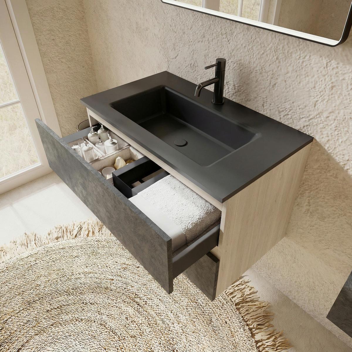 Element Ispod Umivaonika Easy - hrast Bianco/siva, Moderno, drvni materijal (80/51/46cm)