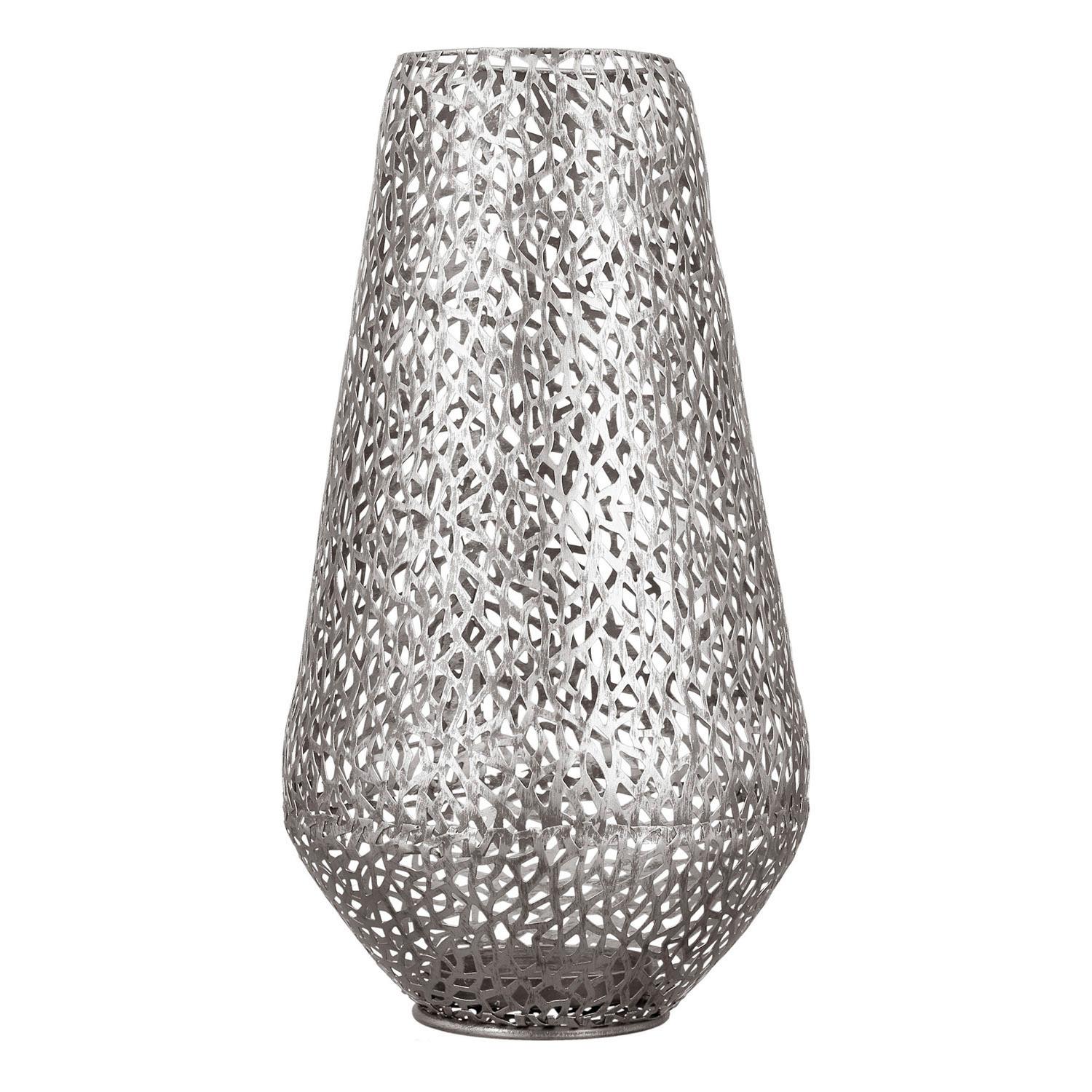 Windlicht Silberfarben - Silberfarben, Basics, Metall (25/46/25cm)