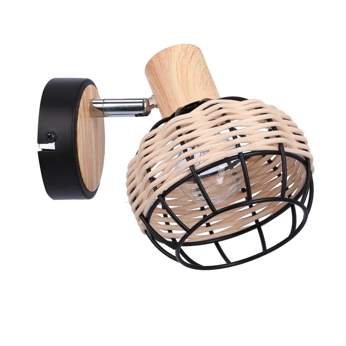 Reflektor Tajga - crna, Natur, drvo/metal (18/12/14cm)