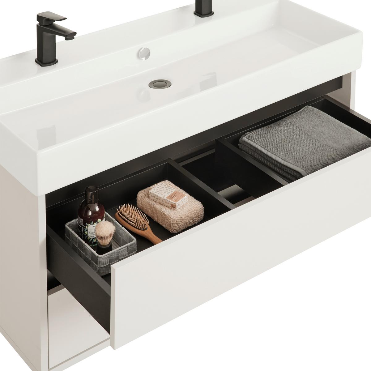 Waschtischkombi Sophia Kaschmir - Kaschmir/Weiß, MODERN, Keramik/Holzwerkstoff (100/62/46cm) - Mömax