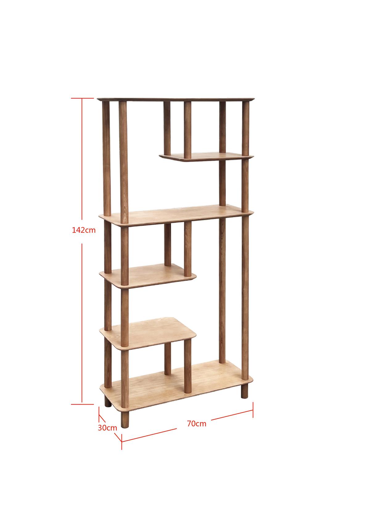 Álló Polc Mats - natúr színű, Modern, faalapú anyag/fa (70/142/30cm) - Premium Living