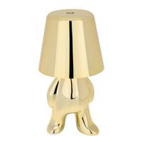 LAMPA STOŁOWA Z AKUMULATOREM BROOKLYN - kolor złoty, Trend, tworzywo sztuczne/metal (9/17cm) - Novel