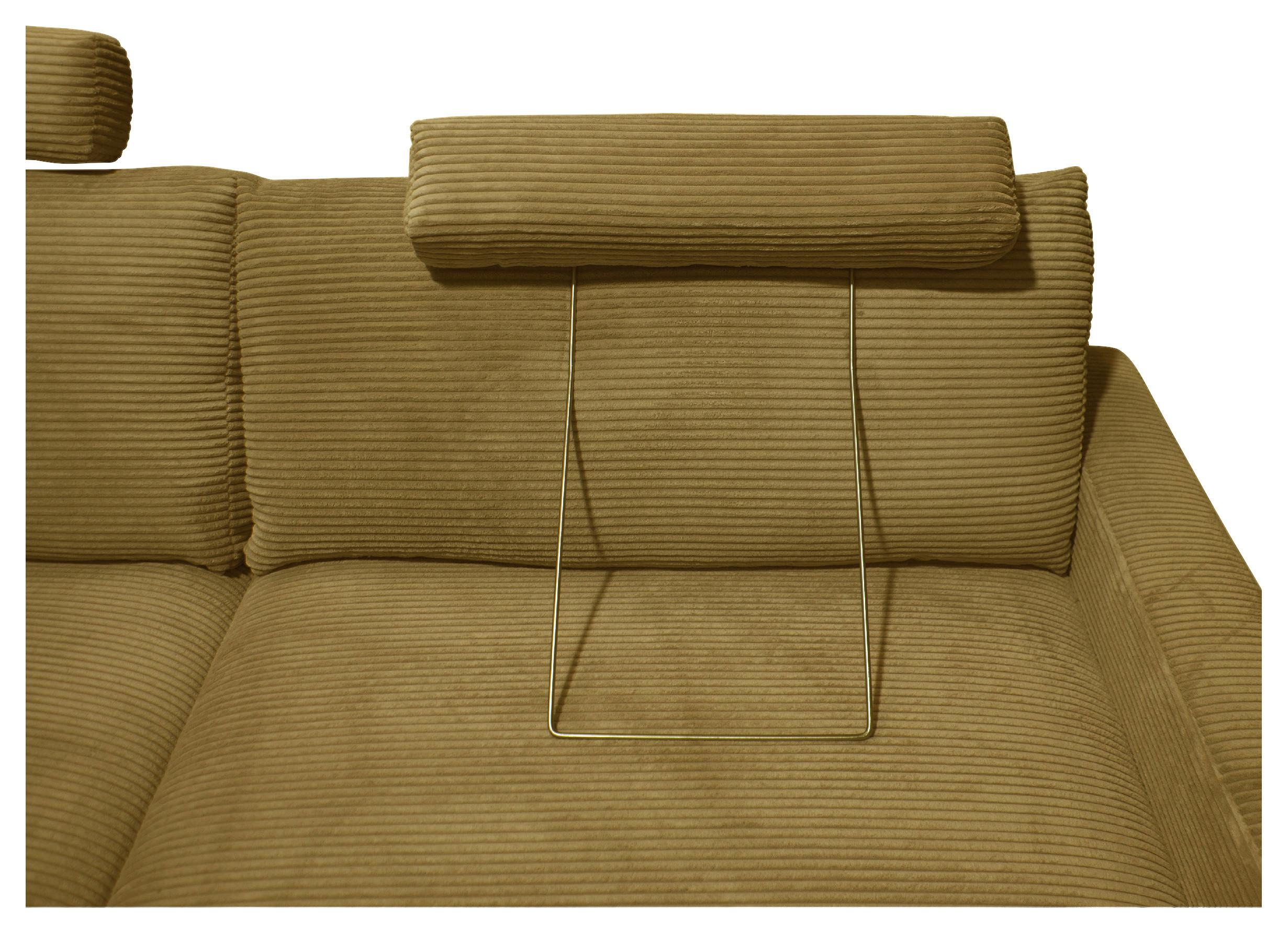 Tetiera CORA - galben muștar, Modern, metal/textil (63/57/40cm) - Mömax