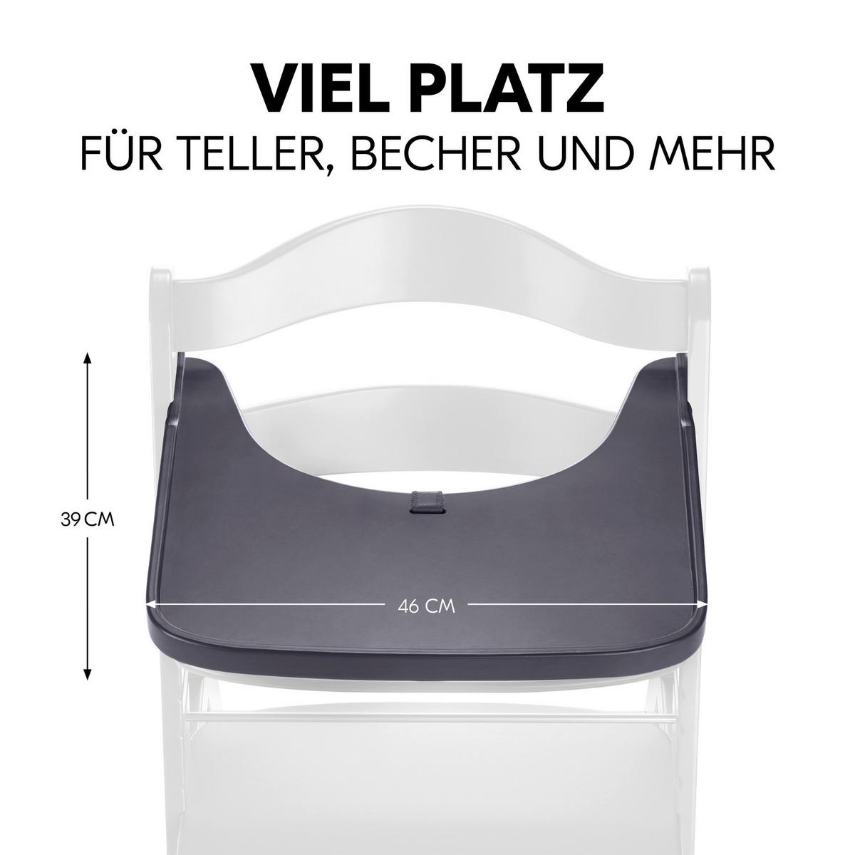 TACKA DO JEDZENIA I ZABAWY 550564 ALPHA+ WOODEN TRAY - ciemnoszary, Basics, drewno (46/3,5/38,5cm) - Hauck