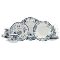 Serviciu de masă Adelaide 20/1 - albastru/alb, Basics, ceramică - Creatable