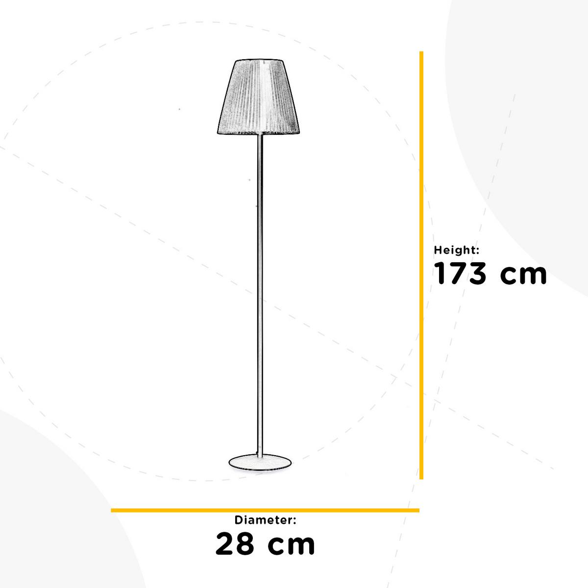 Stehleuchte Loris nera Schwarz max. 22 Watt - Schwarz, KONVENTIONELL, Textil/Metall (28/28/173cm)