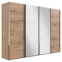 Ormar S Kliznim Vratima Level 36a - boje hrasta/boje kroma, Basics, staklo/drvni materijal (350/216/65cm) - Modern Living