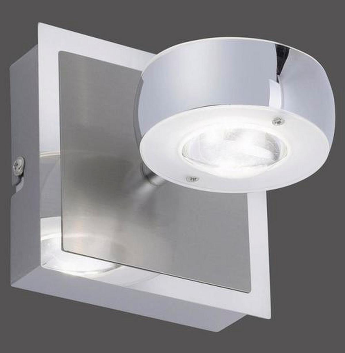 LED-Wandleuchte Lolasmart-Opti Silberfarben max. 6 Watt - Silberfarben, Design, Kunststoff/Metall (12/12/14cm)
