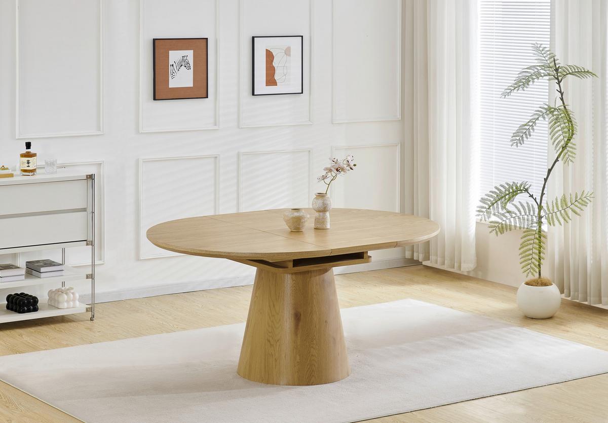 Raztegljiva Miza Sundsvall, Barva Hrasta, 120-160x120 - barve hrasta, Moderno, leseni material/les (120-160/120/76cm) - P & B
