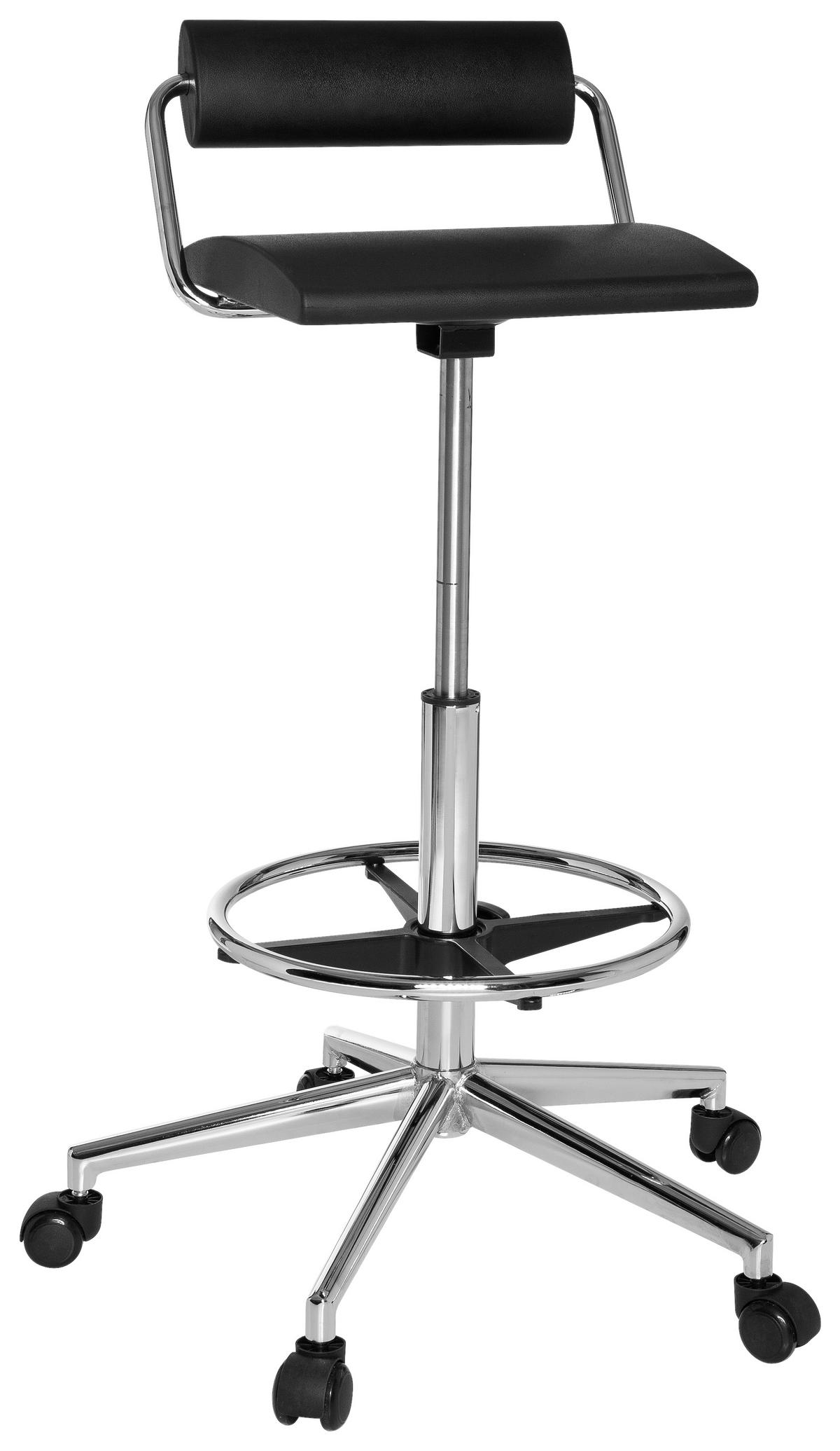 Bürohocker Top Work 28 Schwarz - Schwarz, MODERN, Kunststoff/Metall (62/80/62cm) - MID.YOU