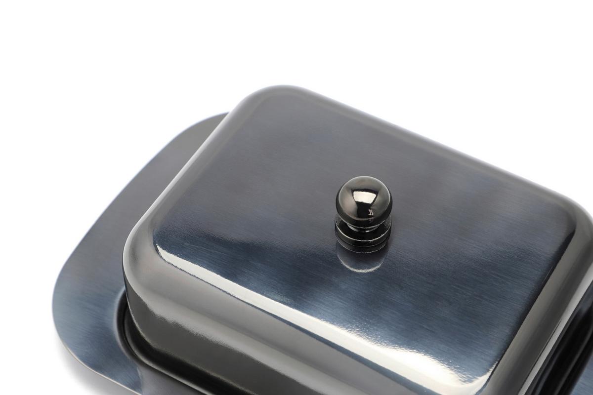 Posodica Za Maslo Butterdose, Črna - črna/visoki sijaj, Basics, kovina (18,5/12,2/7,0cm) - Echtwerk