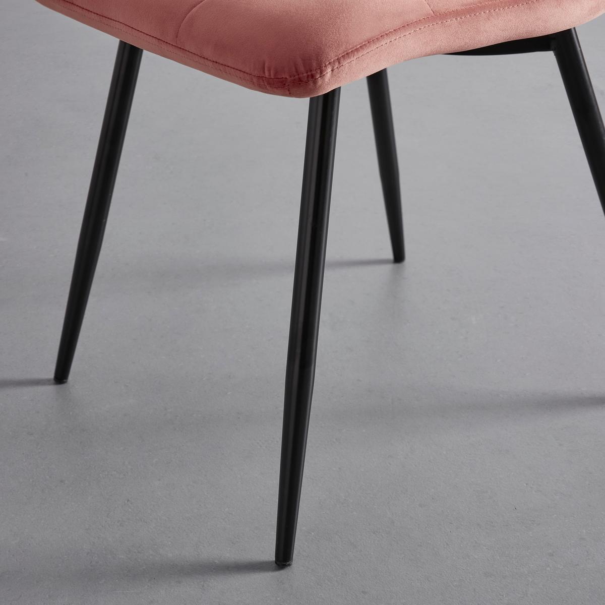 Stuhl Suri Rosa Samt Gepolstert - Schwarz/Rosa, MODERN, Holz/Textil (46/87/59cm) - Bessagi Home