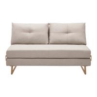 Schlafsofa "Malic", beige, Webstoff - Eichefarben/Beige, MODERN, Textil/Metall (150/84/90cm) - Bessagi Home