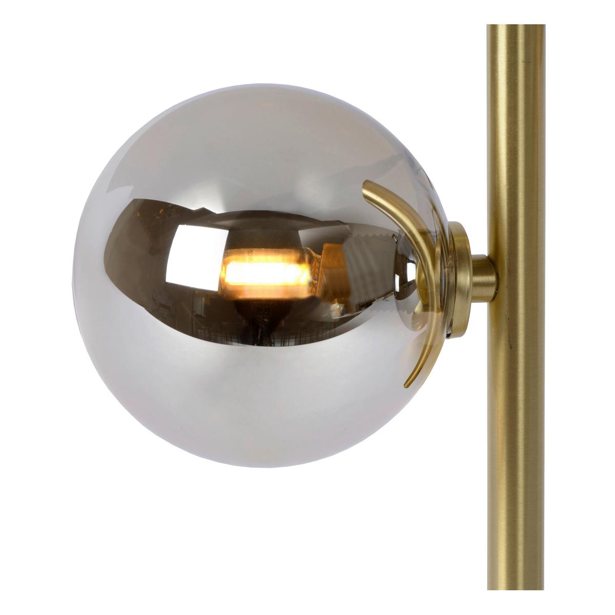 LAMPA STOŁOWA 45574/02/02 TYCHO - kolor mosiężny/jasnoszary, Basics, metal/szkło (15/23.5/43cm) - Lucide