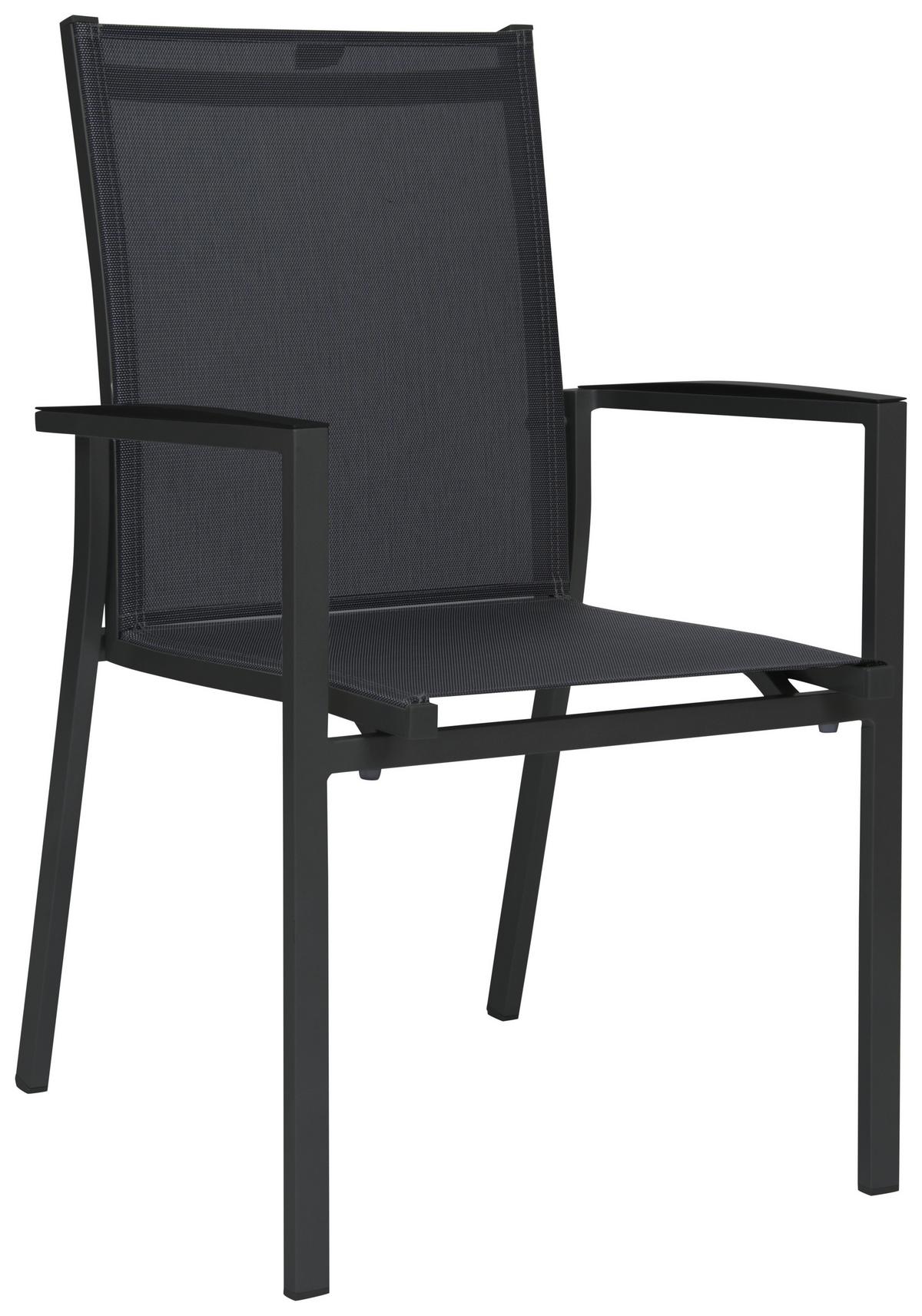 FOTEL SZTAPLOWANY NEW LEVANTO - antracytowy, Basics, metal/tkanina (57,5/92/63cm) - Stern