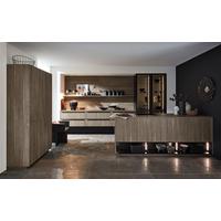 Einbauküche Manhattan in Graphitfarben - Eichefarben/Silberfarben, MODERN, Holzwerkstoff - Nolte Küchen