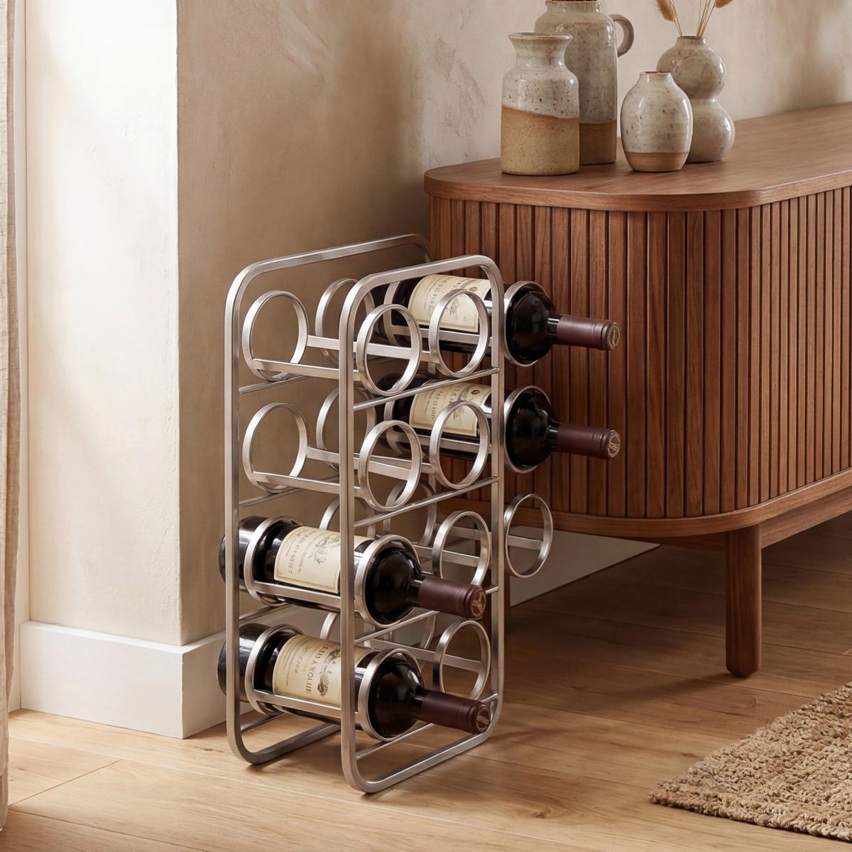 Weinregal Wl7.605 - Silberfarben, Design, Metall (34/47/15cm) - Livetastic