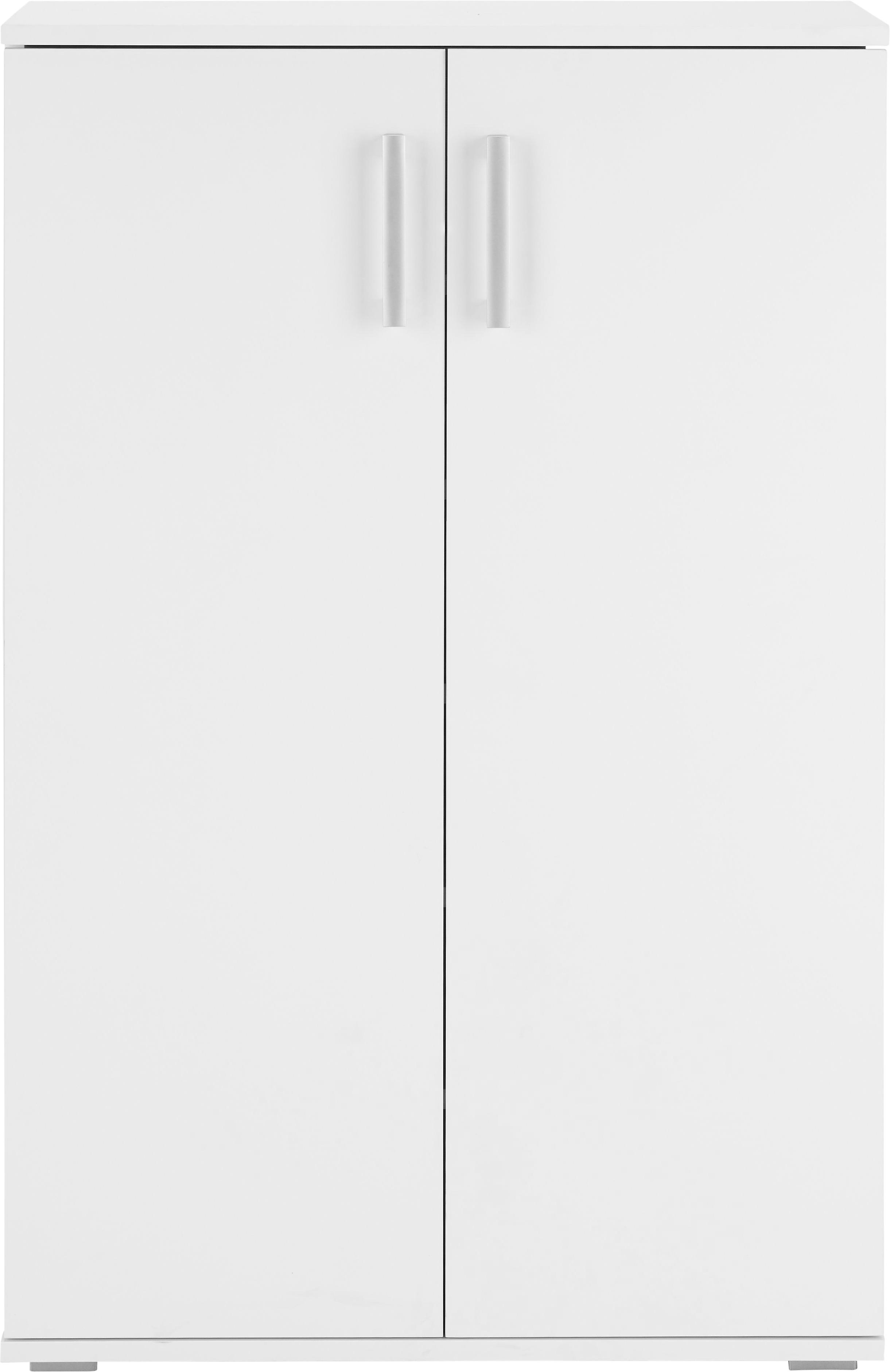 Schuhschrank in Weiß - Alufarben/Weiß, MODERN, Holzwerkstoff/Kunststoff (70/106/34cm) - Modern Living