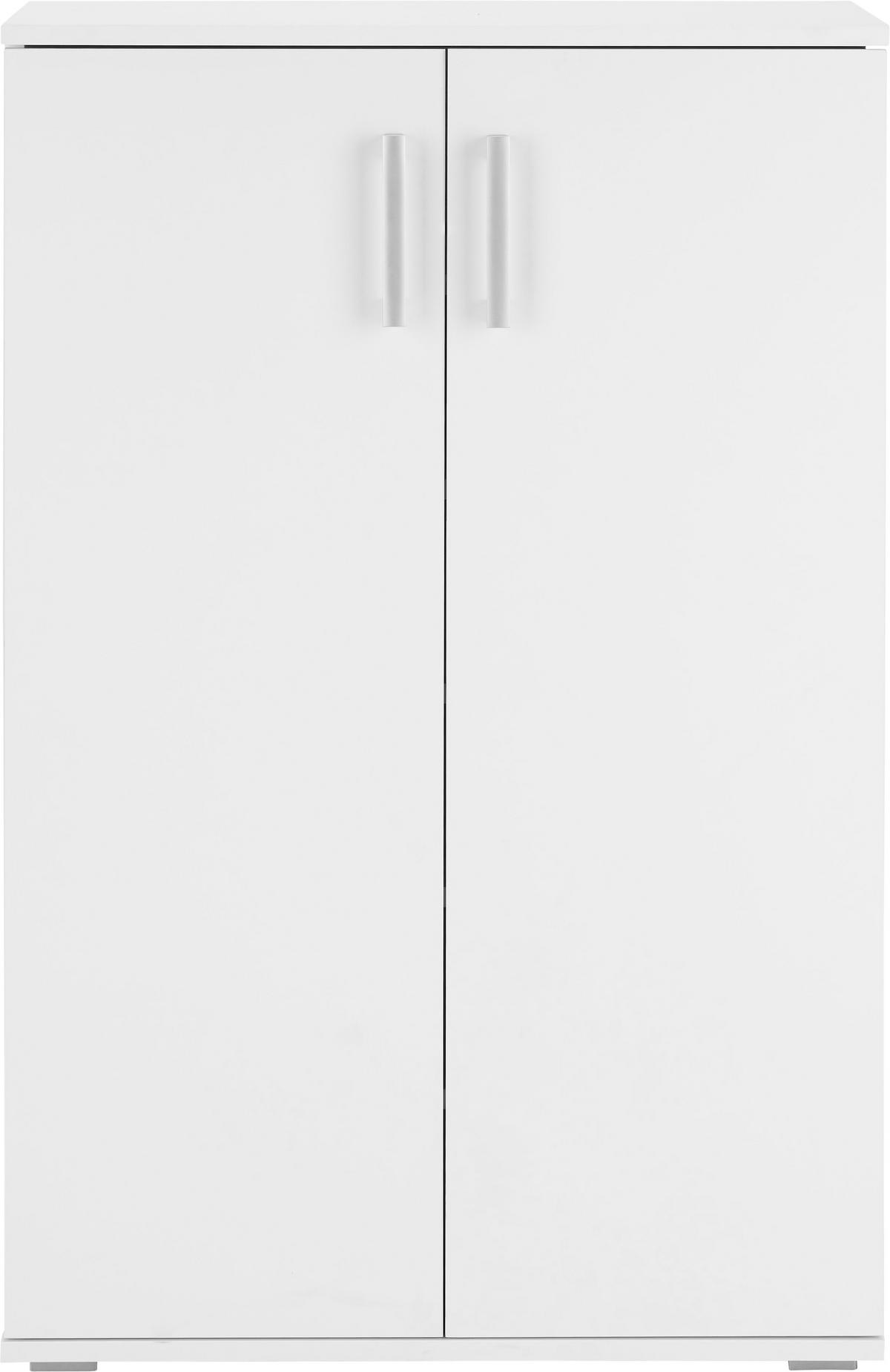 Schuhschrank in Weiss - Weiss/Alufarben, Modern, Holzwerkstoff/Kunststoff (70/106/34cm) - Mömax