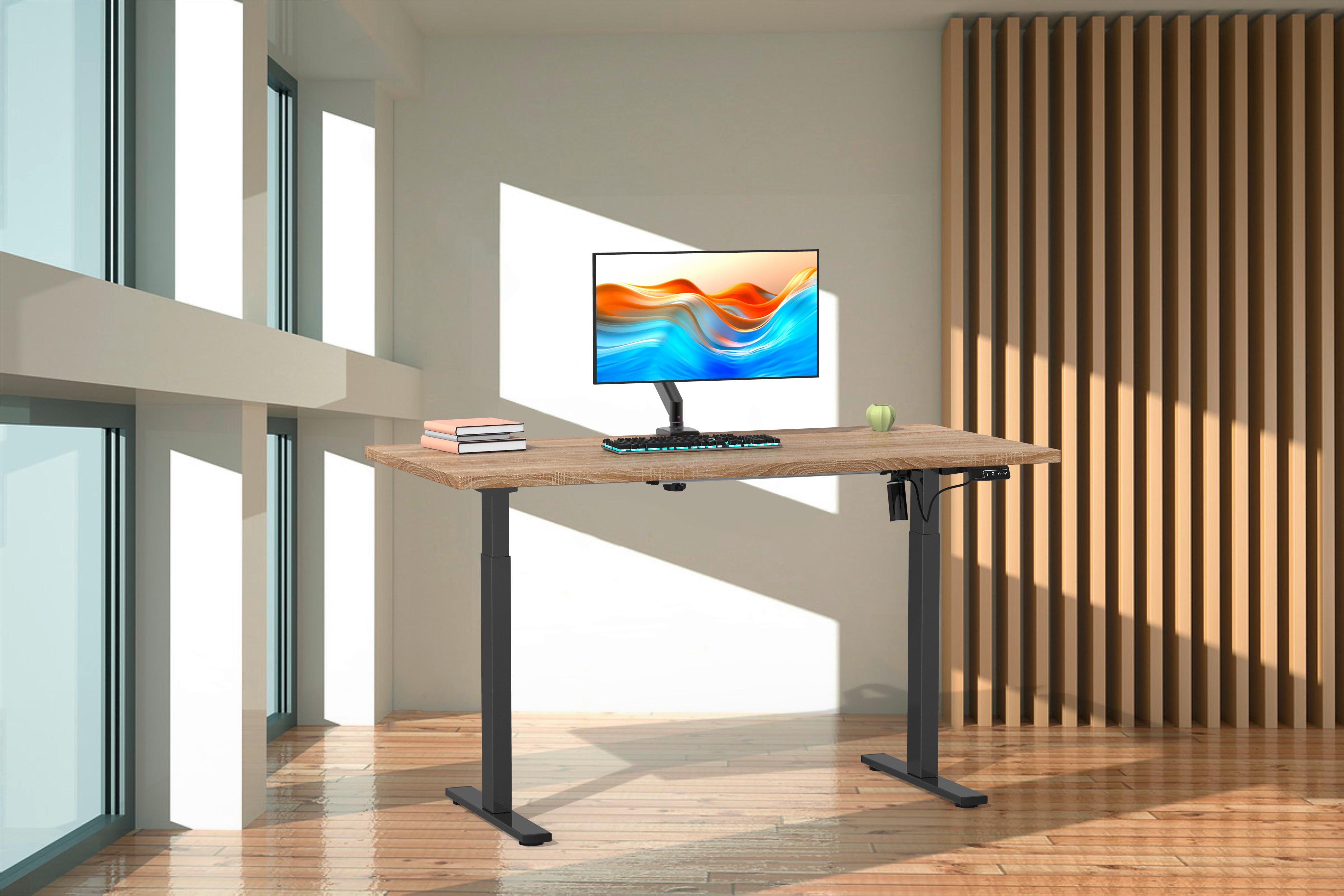 Dvižna Miza E-lona, Barva Hrasta, Črna, 110x50cm - črna/hrast sonoma, Design, kovina/leseni material (110/50/71cm) - MID.YOU