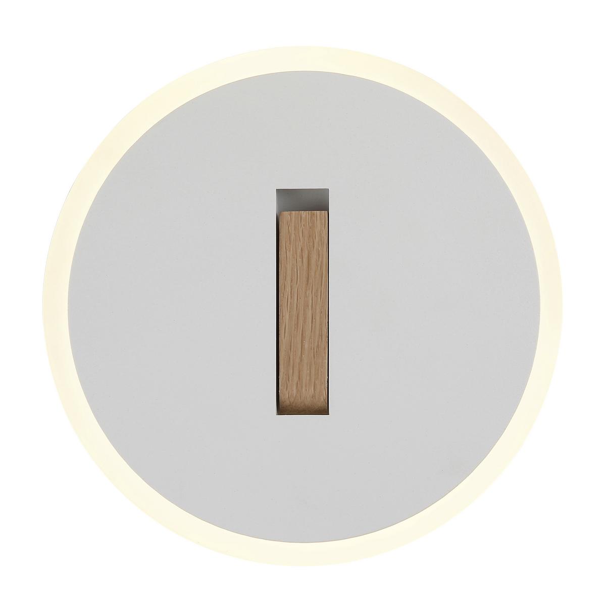 LED-WANDLEUCHTE 78410W AVERY - Weiss/Dunkelbraun, Design, Holzwerkstoff/Kunststoff (20,5/5cm) - Globo