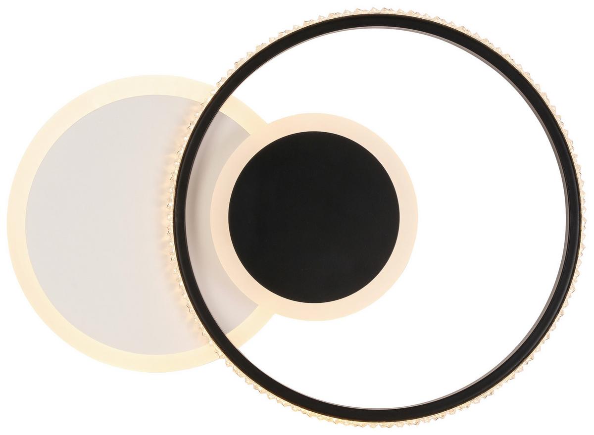 LED-Deckenleuchte Rulm in Schwarz/Weiß max. 18 Watt - Schwarz/Weiß, MODERN, Kunststoff/Metall (45/32/6,5cm) - Modern Living