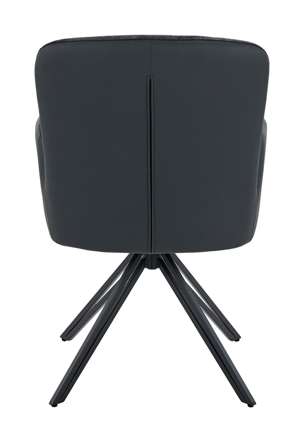 ARMLEHNSTUHL-SET MILAZZO S 2ER-SET - Schwarz, MODERN, Textil/Metall (57/91/67,5cm) - MID.YOU