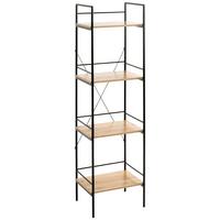 Regal Mosel 3 Schwarz/Eichefarben - Eichefarben/Schwarz, MODERN, Holzwerkstoff/Metall (34/130/27cm) - Mömax