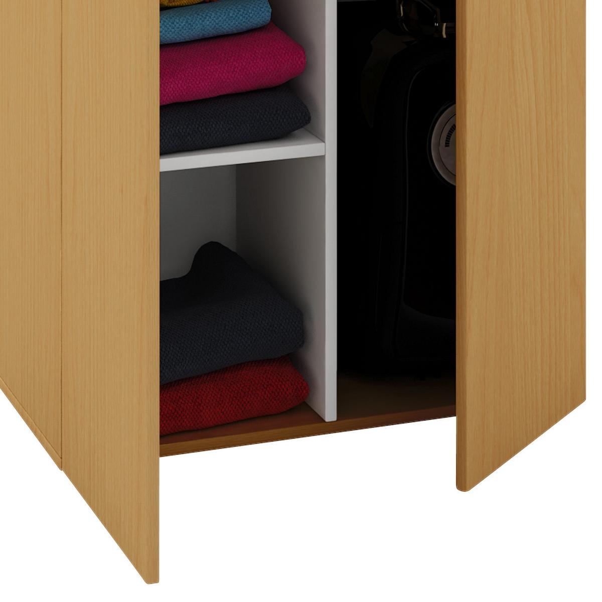 Večnamenska Omara Vandol, Bukev - srebrne barve/barve bukve, Basics, umetna masa/leseni material (70/178/40cm) - MID.YOU
