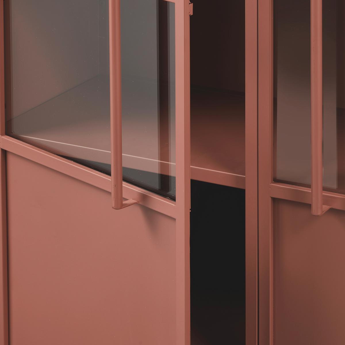 Vitrine Exhibit Braun - Braun, Design, Glas/Metall (99/170/44cm) - Livetastic