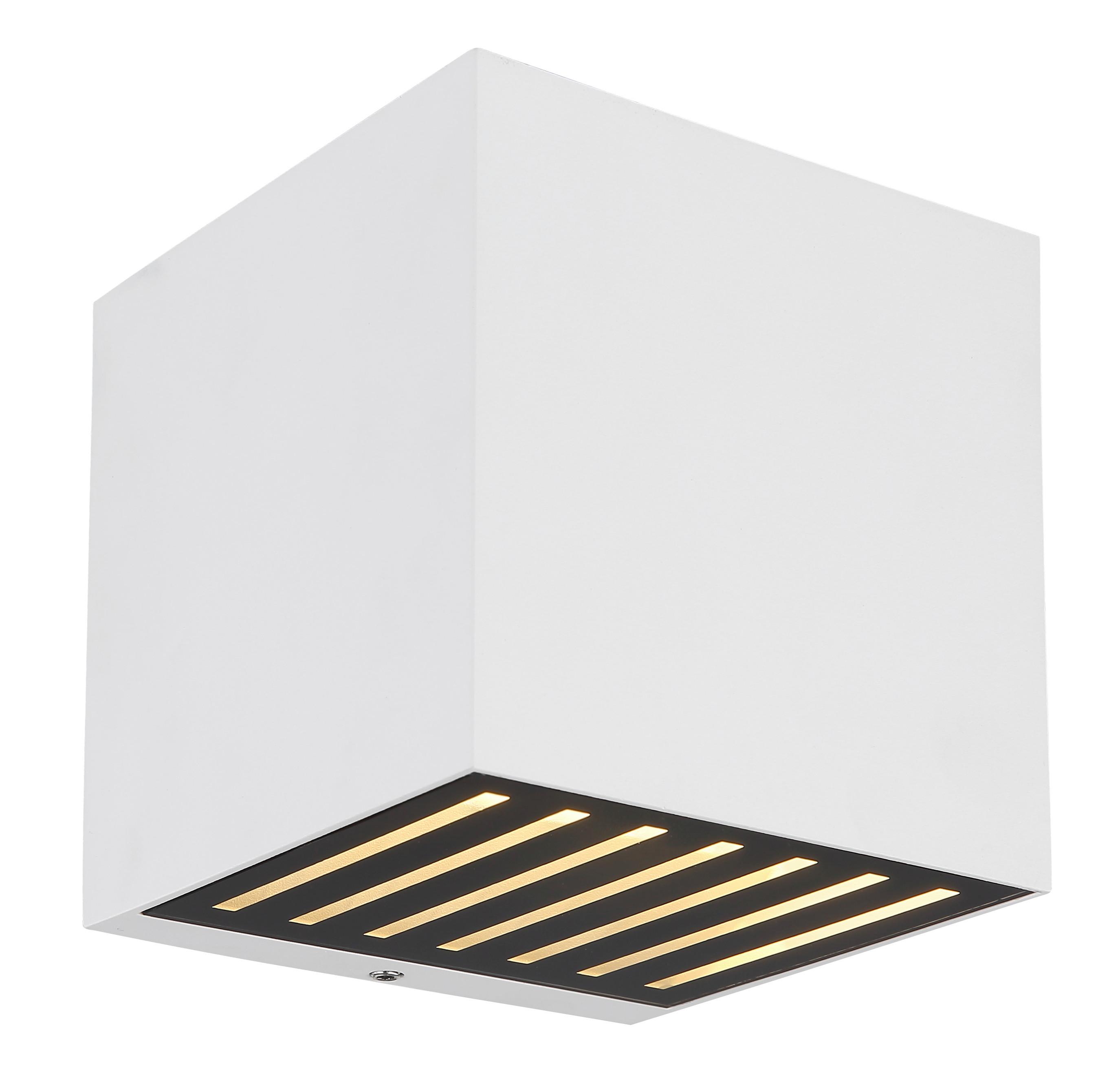 LED-Außenleuchte Illi Weiß matt max. 6 Watt - Klar/Schwarz, Basics, Glas/Metall (10/10/10cm) - Globo