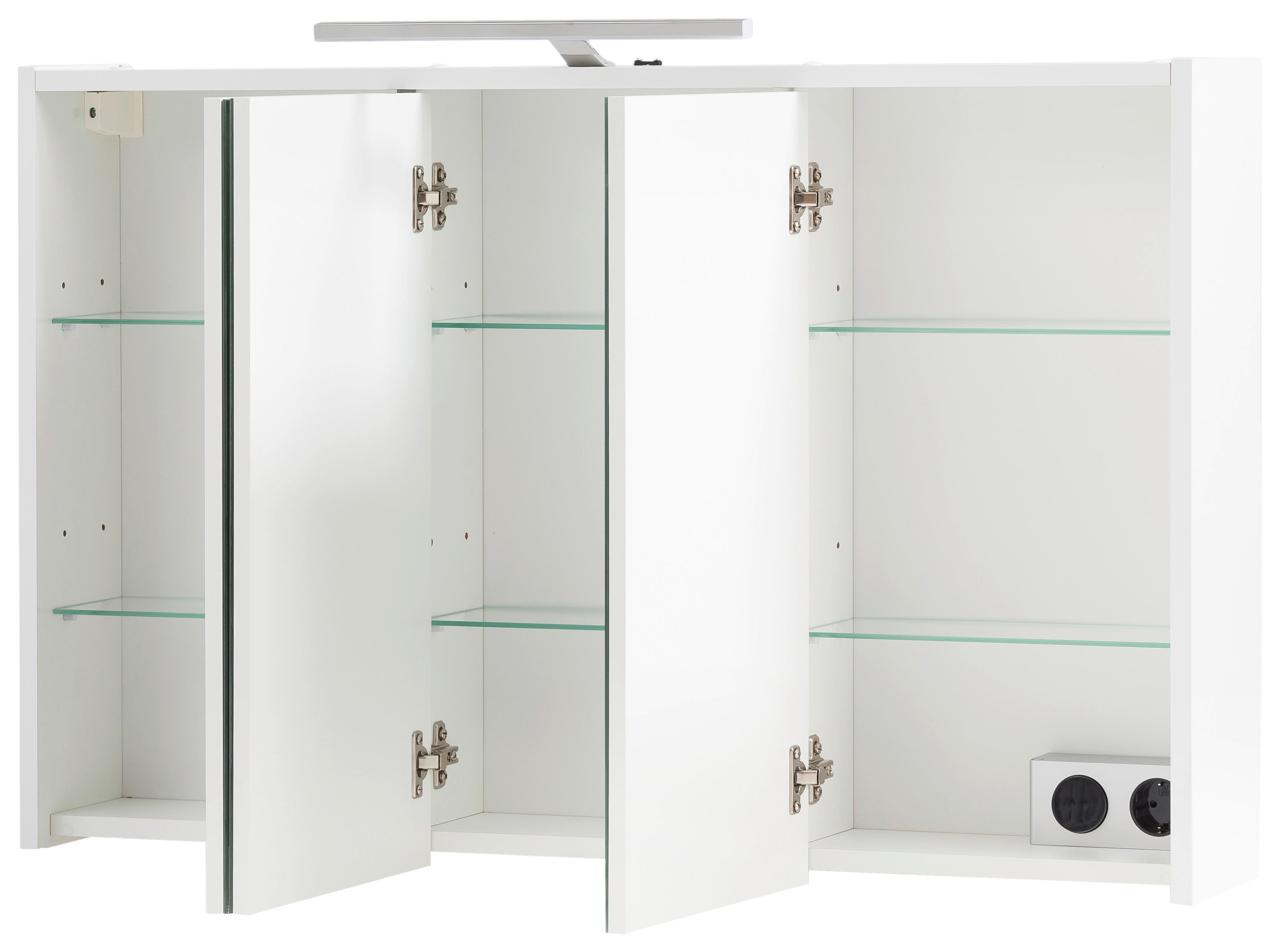 Spiegelschrank Flag ca. 93,5x60x16 cm Weiß - MODERN, Glas/Holzwerkstoff (93,5/60/16cm) - MID.YOU