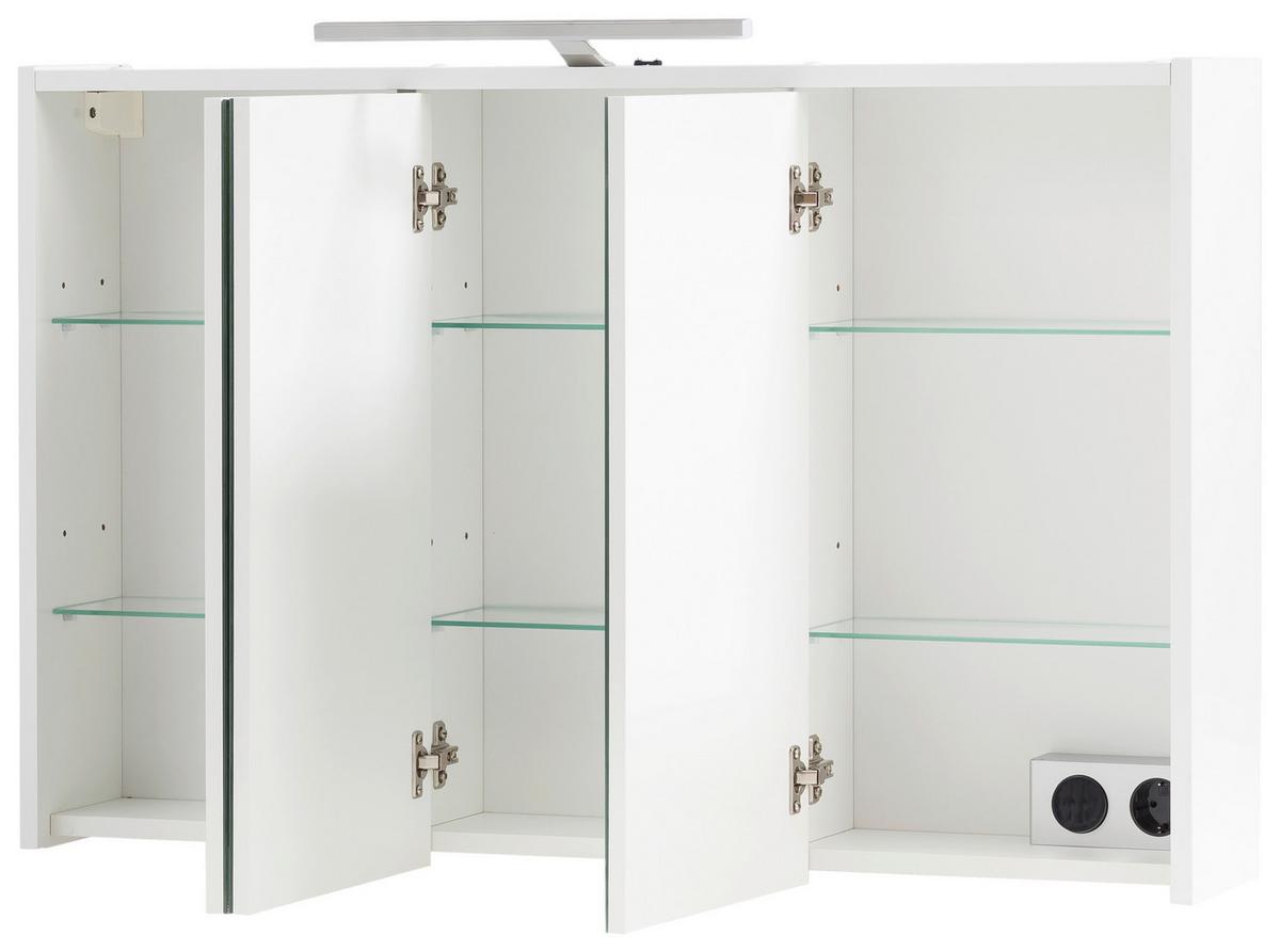 Spiegelschrank Flag ca. 93,5x60x16 cm Weiß - MODERN, Glas/Holzwerkstoff (93,5/60/16cm) - MID.YOU