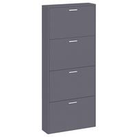 Schuhschrank Sulos L Anthrazit - Anthrazit/Silberfarben, Design, Holzwerkstoff/Kunststoff (59/144/17cm) - MID.YOU