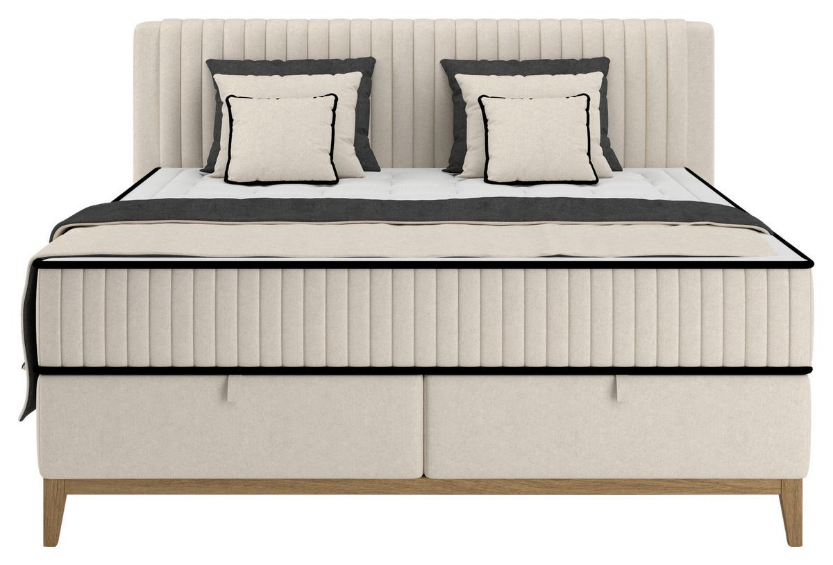 Bett Elena Creme ca. 180x200cm - Creme, KONVENTIONELL, Holz/Holzwerkstoff (180/200cm) - Sembella