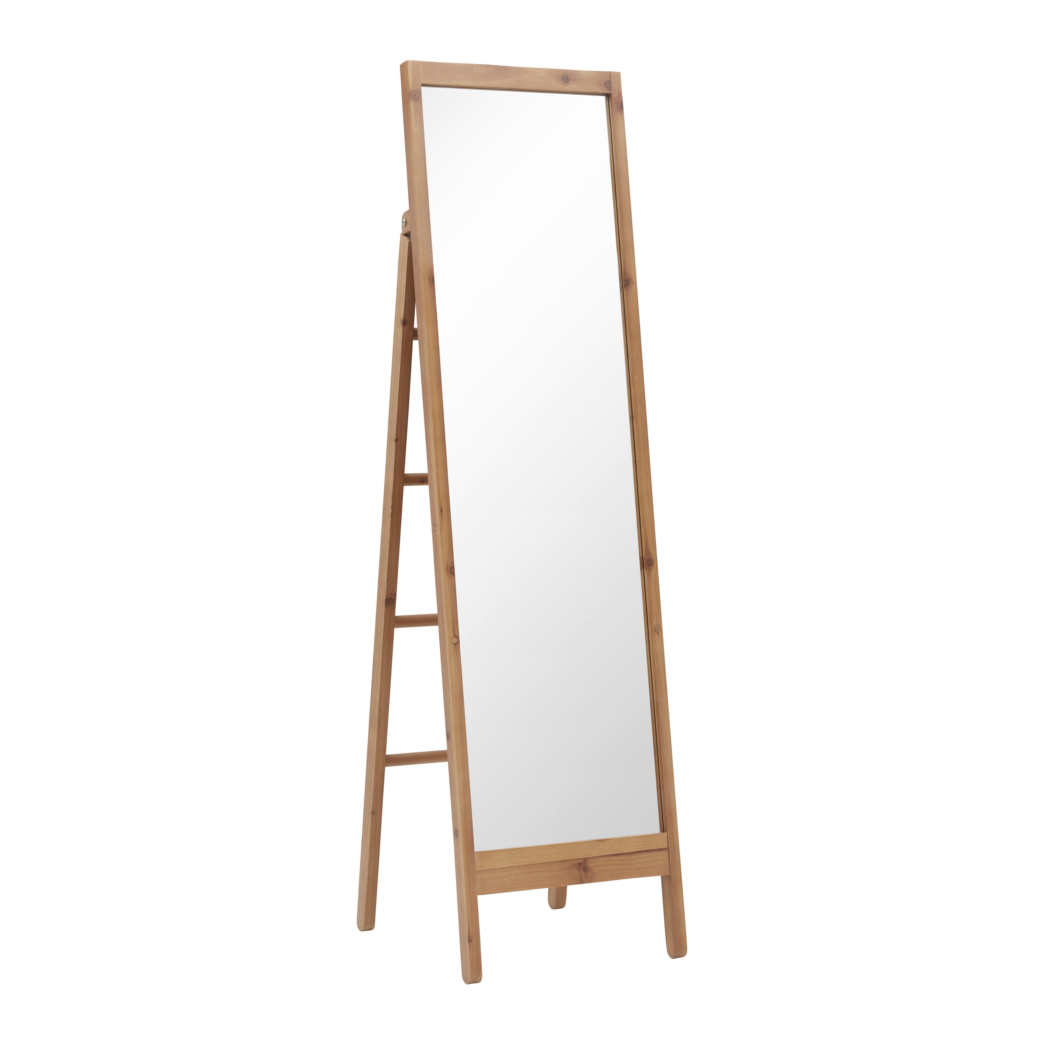 Spiegel Milias Natur/ Echtholz ca. 46x173x55 cm - Naturfarben, MODERN, Glas/Holz (46/173/55cm) - Bessagi Home