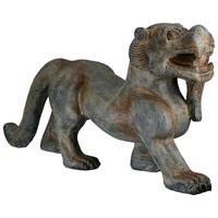 Dekolöwe Figur Löwe Asia Grau/Bronzefarben - Bronzefarben/Grau, Basics, Kunststoff (57/27,5/14cm)