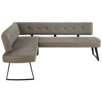 Eckbank Storm Rechts in Taupe ca. 170x220cm - Taupe/Schwarz, MODERN, Textil/Metall (170/220cm) - Premium Living