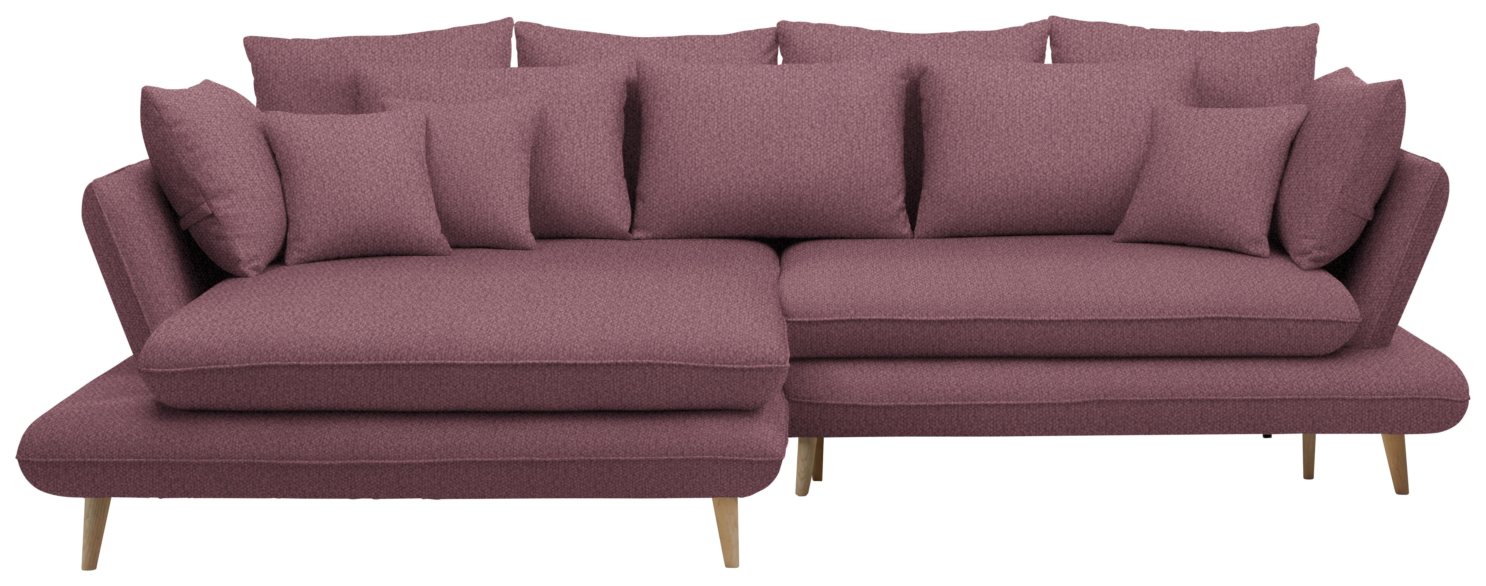 Kutna Garnitura Monte - šljiva/prirodne boje, Romantično / ladanjski, tekstil/drvo (181/283cm) - Premium Living
