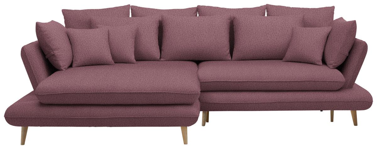 Kutna Garnitura Monte - šljiva/prirodne boje, Romantično / ladanjski, tekstil/drvo (181/283cm) - Premium Living