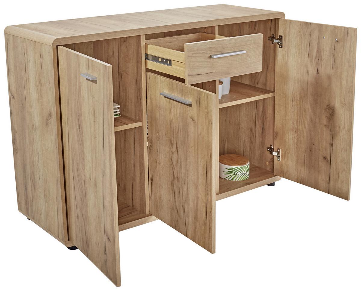 Comodă FONTANA - culoare lemn stejar, Modern, material pe bază de lemn (132/87/40cm) - Modern Living
