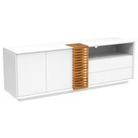 Tv-element Giovanni - barve hrasta/bela, Moderno, leseni material/les (170/56/40cm) - Premium Living