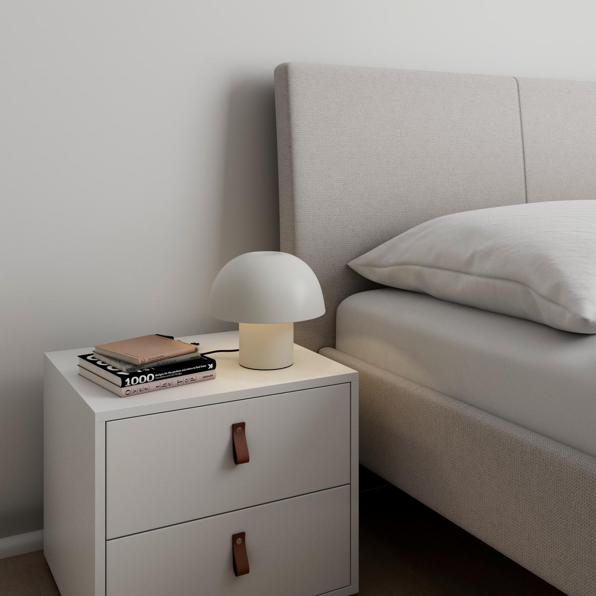 Tischleuchte Carla Weiß ca. 40 Watt - Weiß, MODERN, Metall (22,5/22cm) - Bessagi Home