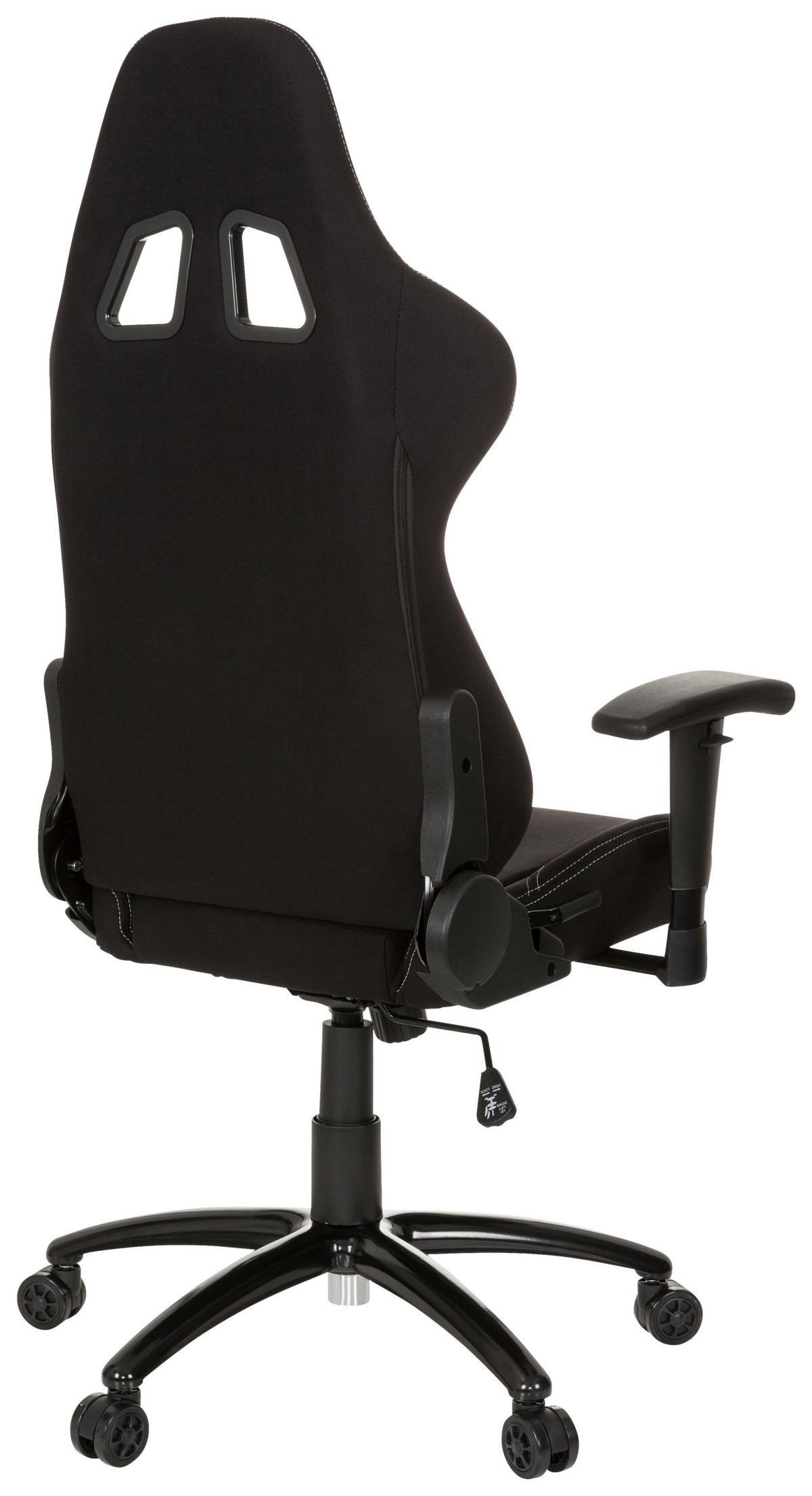 Gaming Stol Game Force, Črna - črna/bela, Basics, kovina/umetna masa (72/140/63cm) - MID.YOU