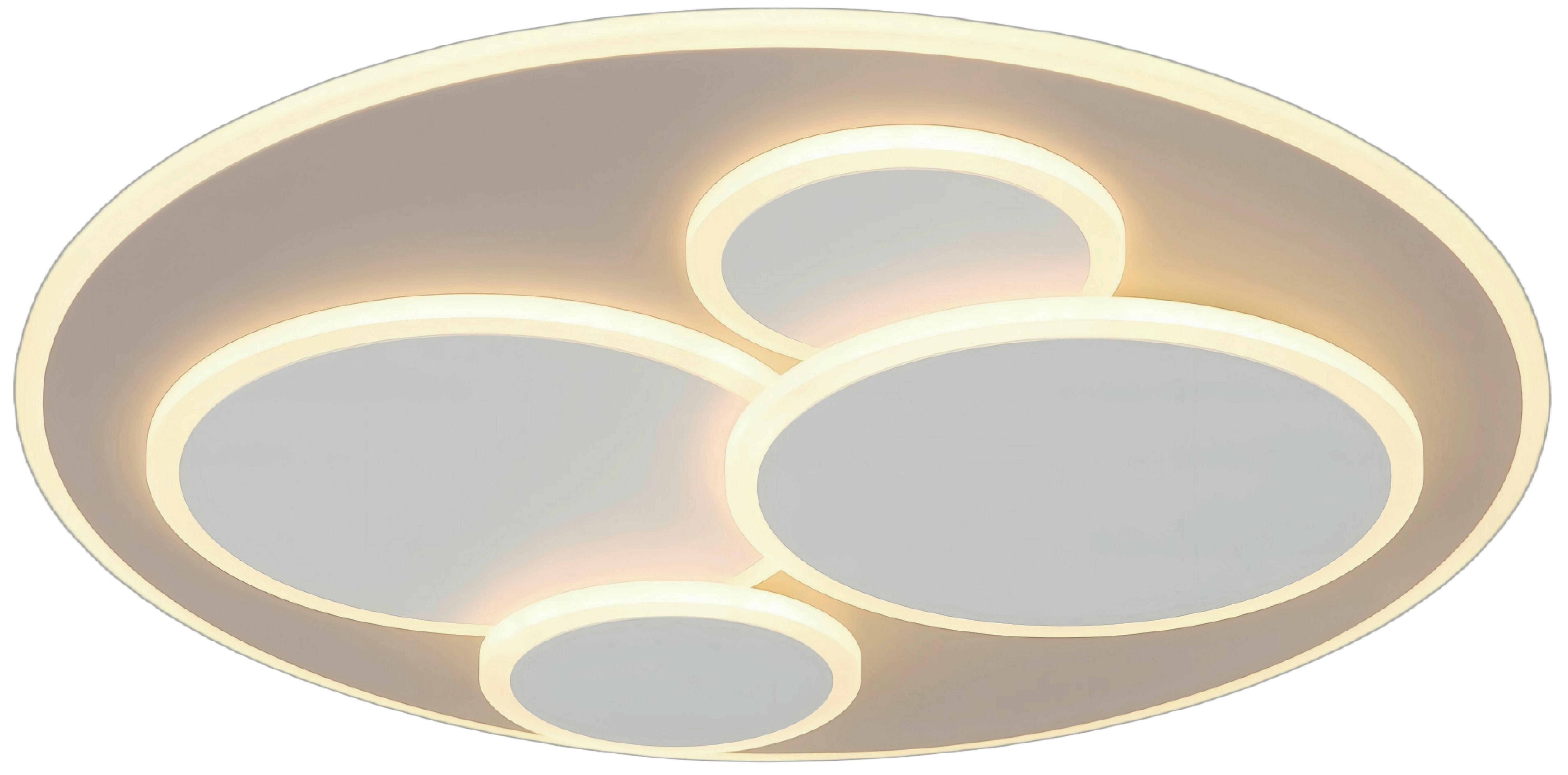 LED-Deckenleuchte Roland Weiß/Sandfarben max. 40 Watt - Sandfarben/Weiß, MODERN, Kunststoff/Metall (49/49/5,5cm) - Mömax