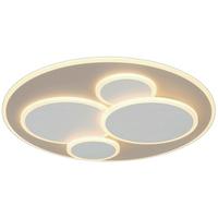 LED-Deckenleuchte Roland Weiß/Sandfarben max. 40 Watt - Sandfarben/Weiß, MODERN, Kunststoff/Metall (49/49/5,5cm) - Mömax