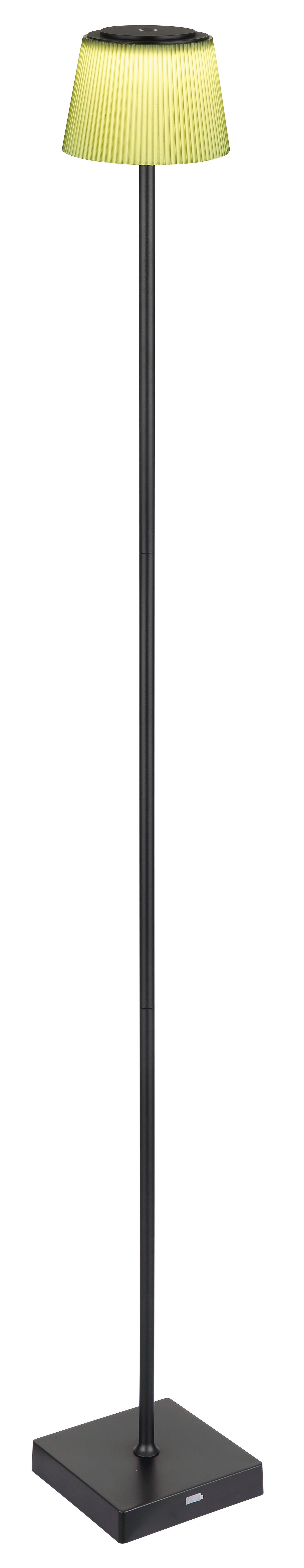 Akku-Stehleuchte Gregoir Schwarz/Dunkelgrün max. 4 Watt - Dunkelgrün/Schwarz, Design, Kunststoff/Metall (14/14/120cm) - Globo