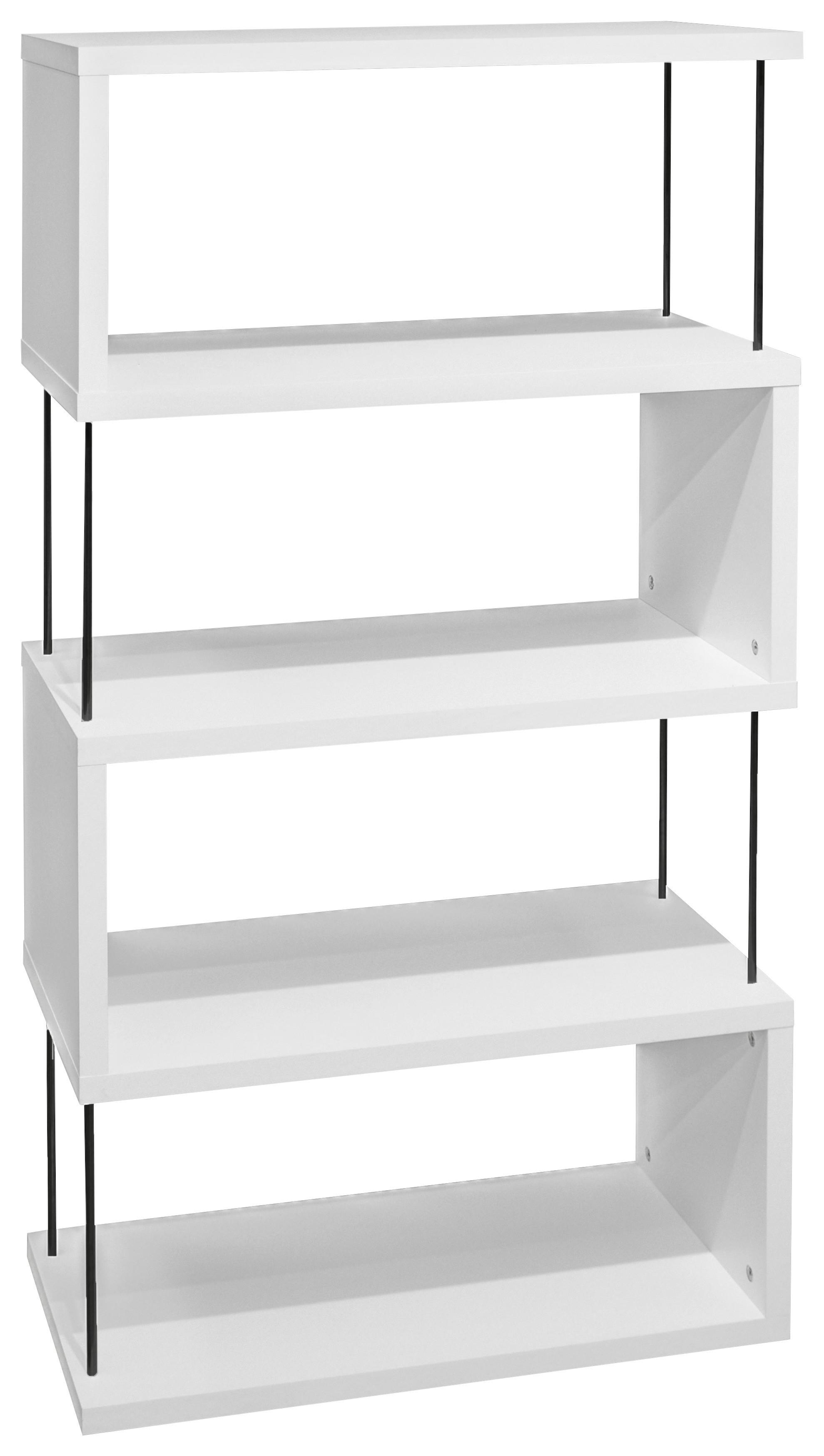Samostojeći Regal Sticks - bijela/crna, Modern, drvni materijal/plastika (66/126/33cm) - Modern Living