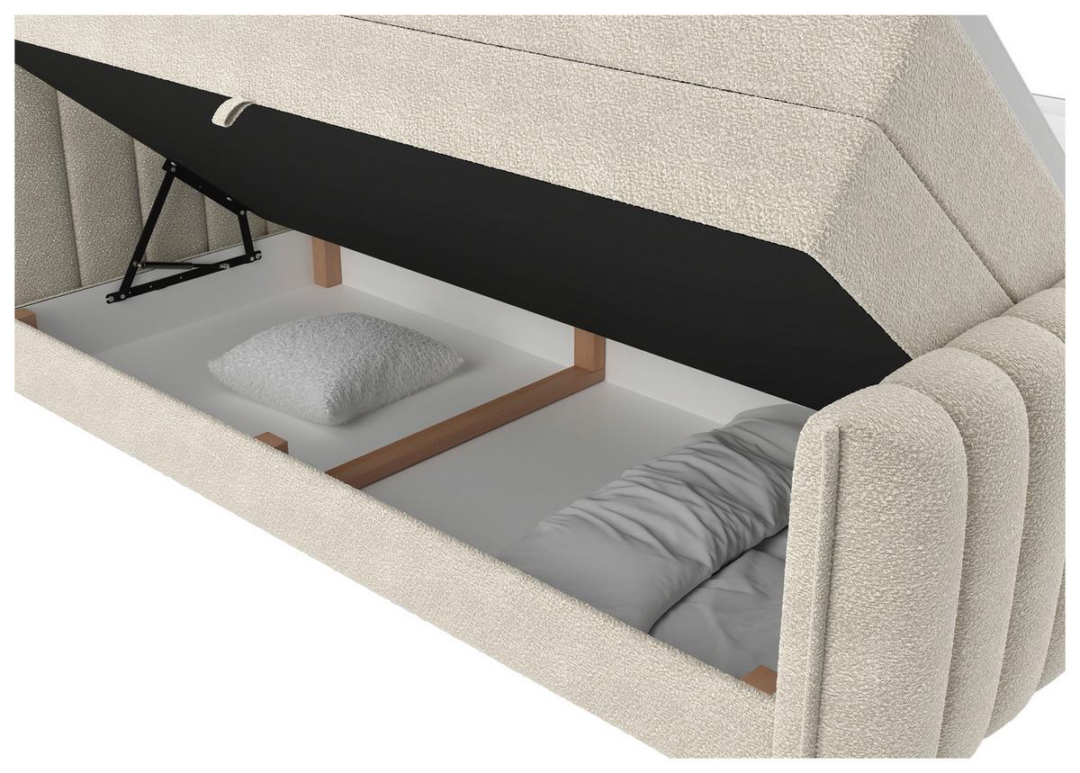 PAT BOXSPRING LINA - bej, Konventionell, plastic/lemn (200/200cm) - Premium Living